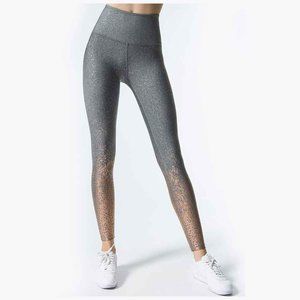 Beyond Yoga Alloy Ombré Speckled Grey and Rose Gold Leggings Med